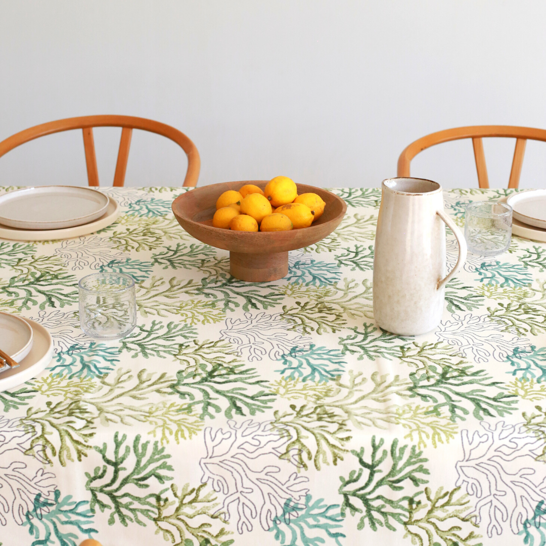 Lemon Woven Linen Stain Resistant Table Cloth