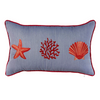 Coral Star Kırlent Kılıfı 30x50 cm Denim/Gümüş