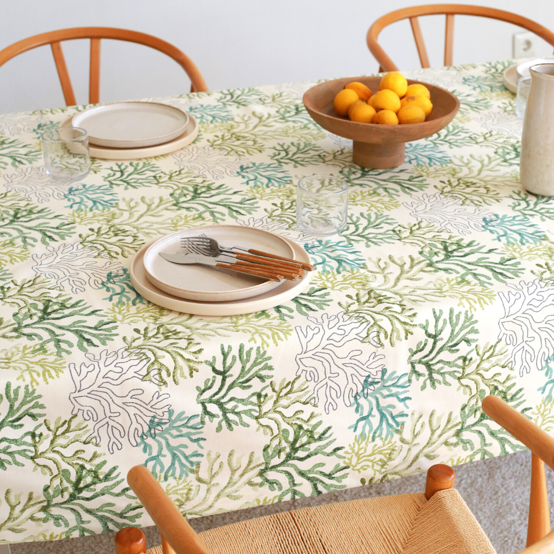 Lemon Woven Linen Stain Resistant Table Cloth