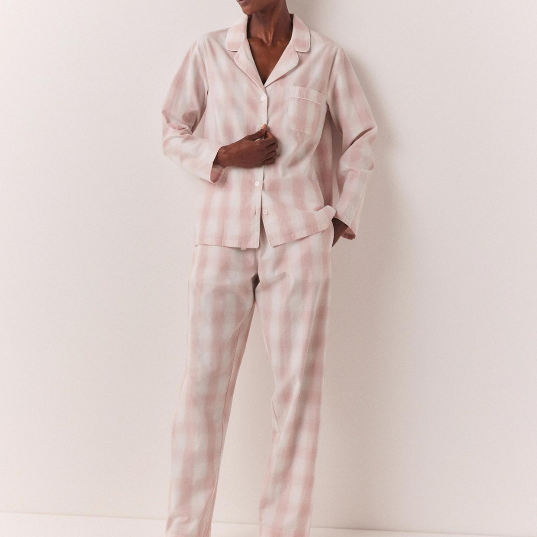 Pink Striped %100 Pamuk Kadın Pijama Takımı