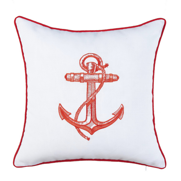 Anchor Kırlent Kılıfı 45x45 cm Bej/Mavi