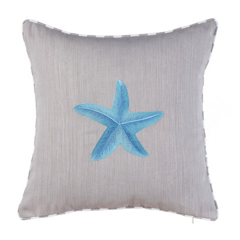 Sea Star Kırlent Kılıfı 45x45 cm Beyaz/Lacivert