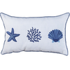 Coral Star Kırlent Kılıfı 30x50 cm Denim/Gümüş