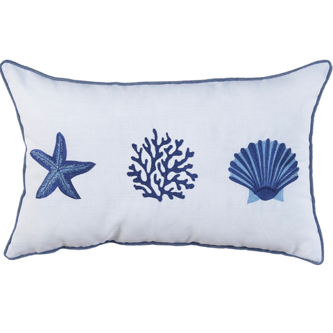 Coral Star Kırlent Kılıfı 30x50 cm Beyaz/Kırmızı