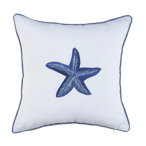 Sea Star Kırlent Kılıfı 45x45 cm Beyaz/Kırmızı