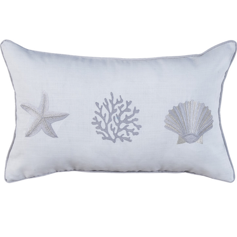 Coral Star Kırlent Kılıfı 30x50 cm Beyaz/Kırmızı