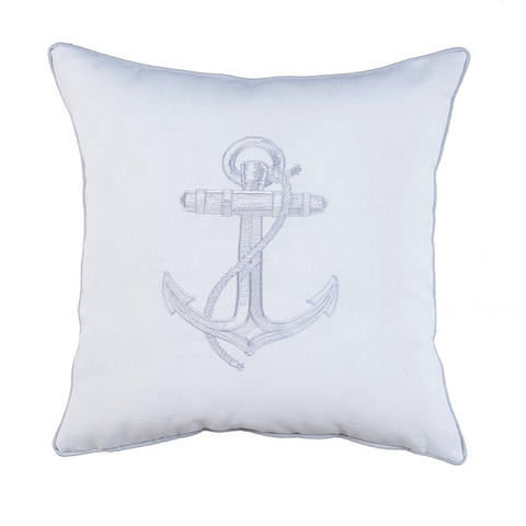 Anchor Kırlent Kılıfı 45x45 cm Beyaz/Kırmızı