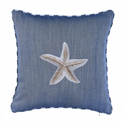 Sea Star Kırlent Kılıfı 45x45 cm Beyaz/Lacivert