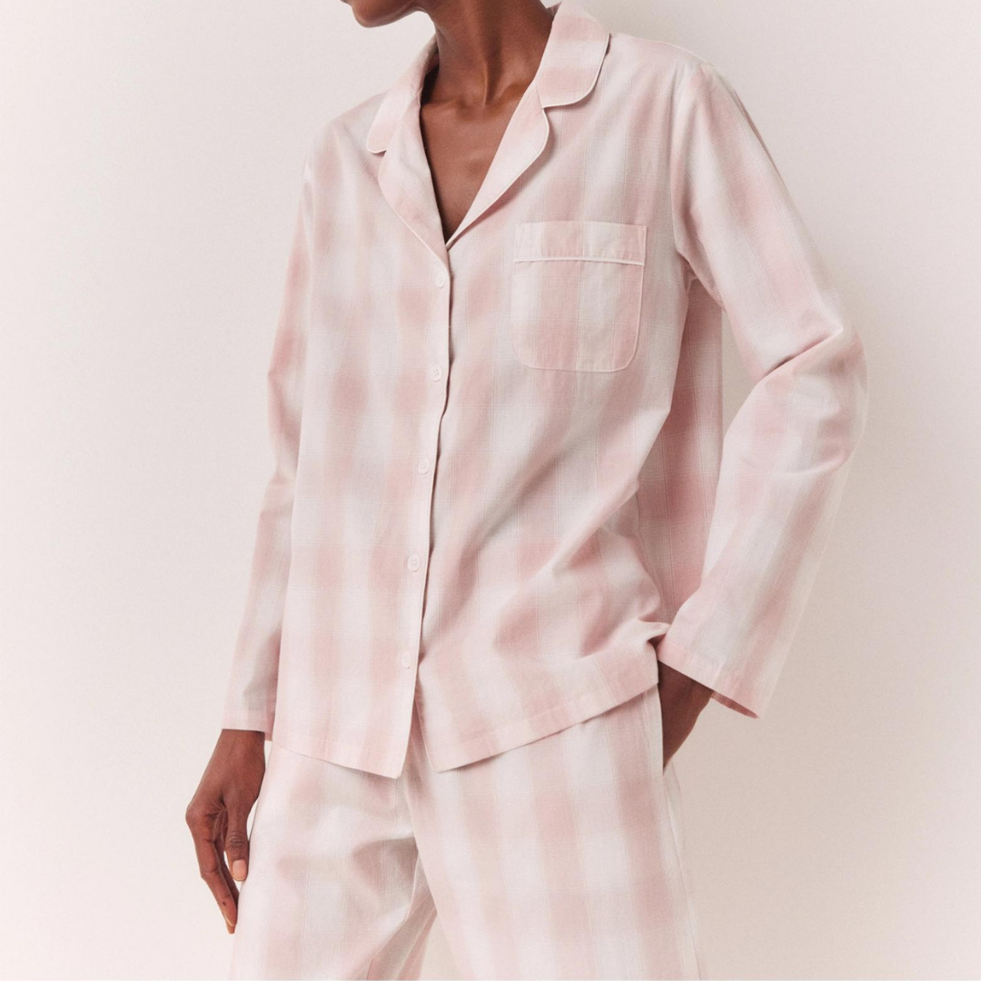 Pink Striped %100 Pamuk Kadın Pijama Takımı