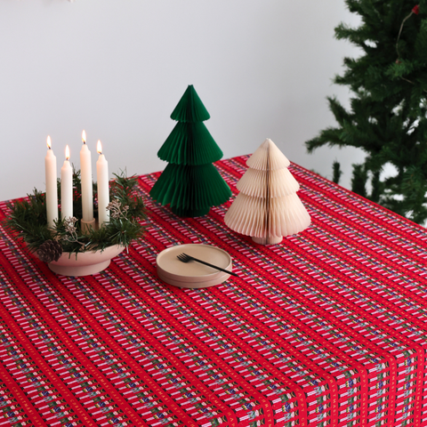 New Year Blossom Woven Linen Tablecloth