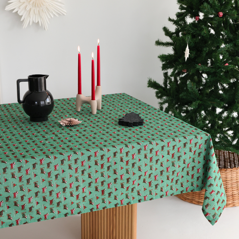 New Year Blossom Woven Linen Tablecloth