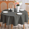 Genoa Woven Linen Stain Resistant Round Table Cloth White