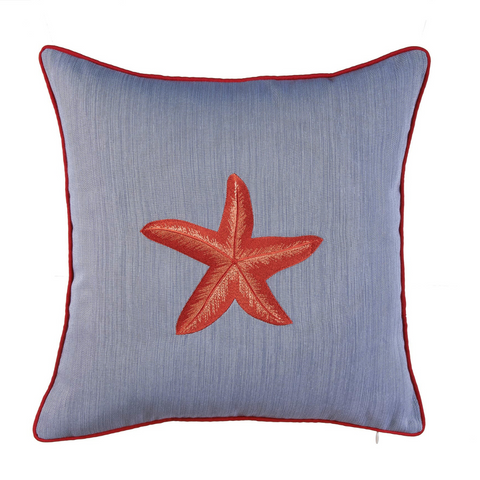 Sea Star Kırlent Kılıfı 45x45 cm Beyaz/Gümüş