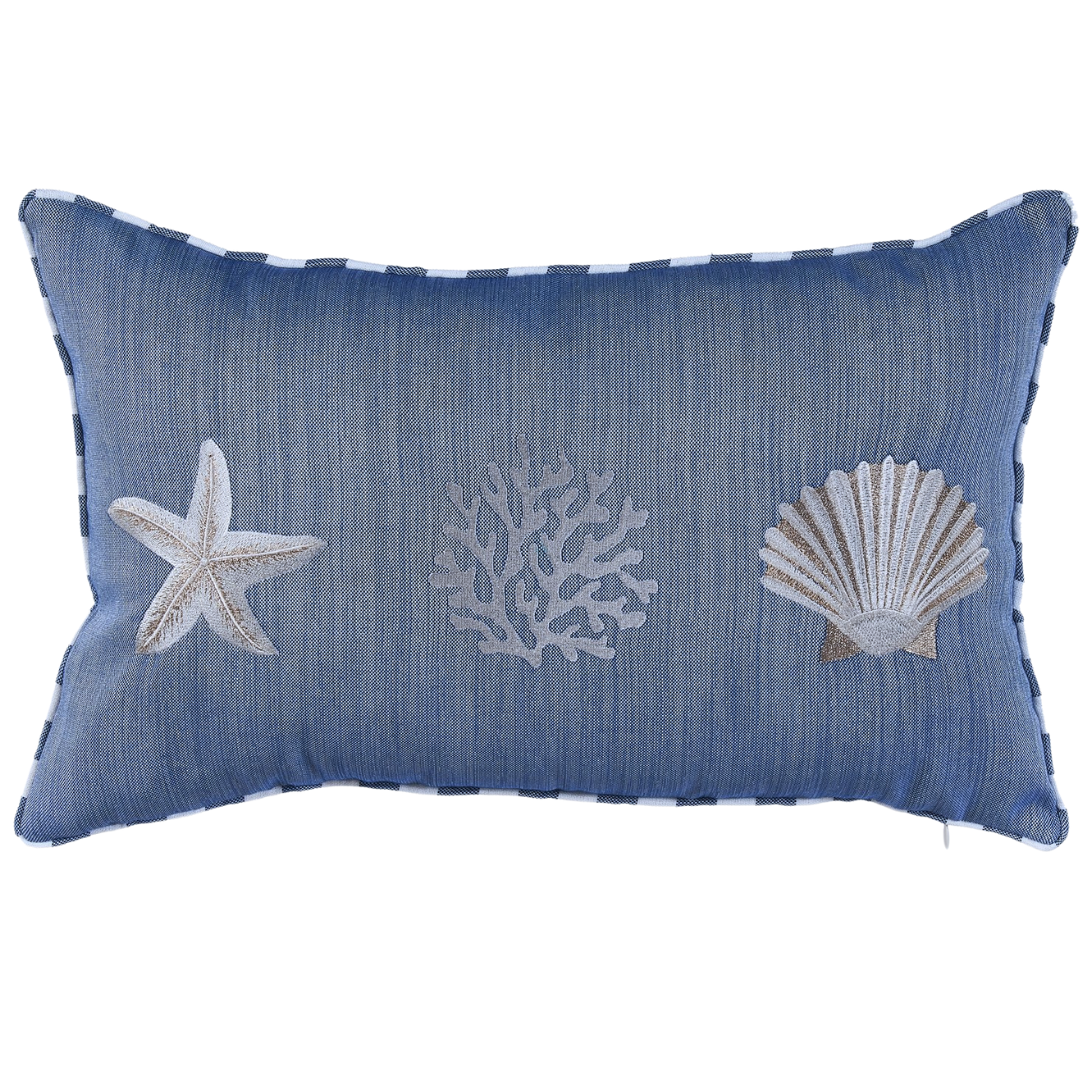 Coral Star Kırlent Kılıfı 30x50 cm Beyaz/Gümüş