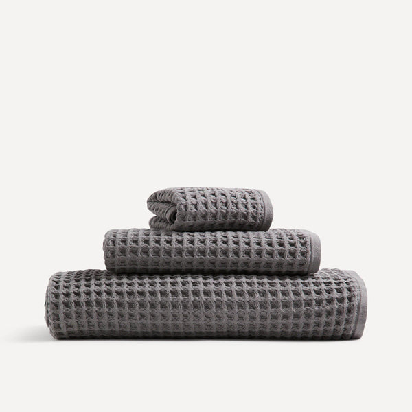 Waffle 100% Cotton Face Towel 50x80 cm Anthracite