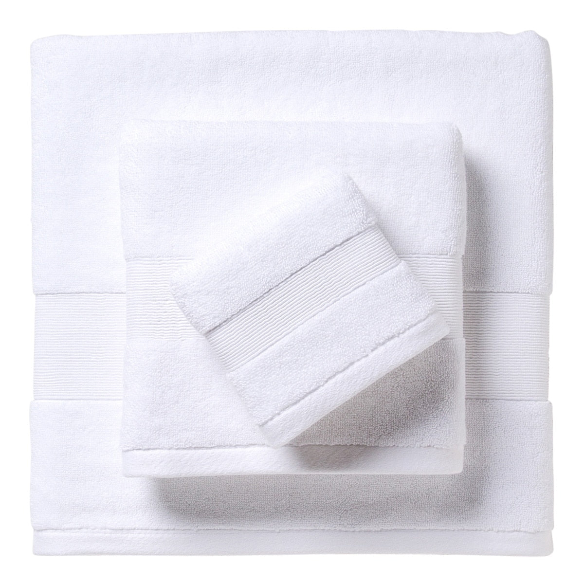 Leaf 100% Cotton Face Towel 50x70 cm White