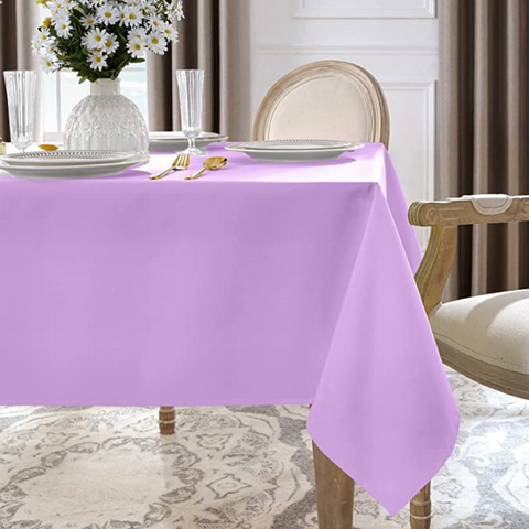 Genoa Woven Linen Stain Resistant Table Cloth Lavender