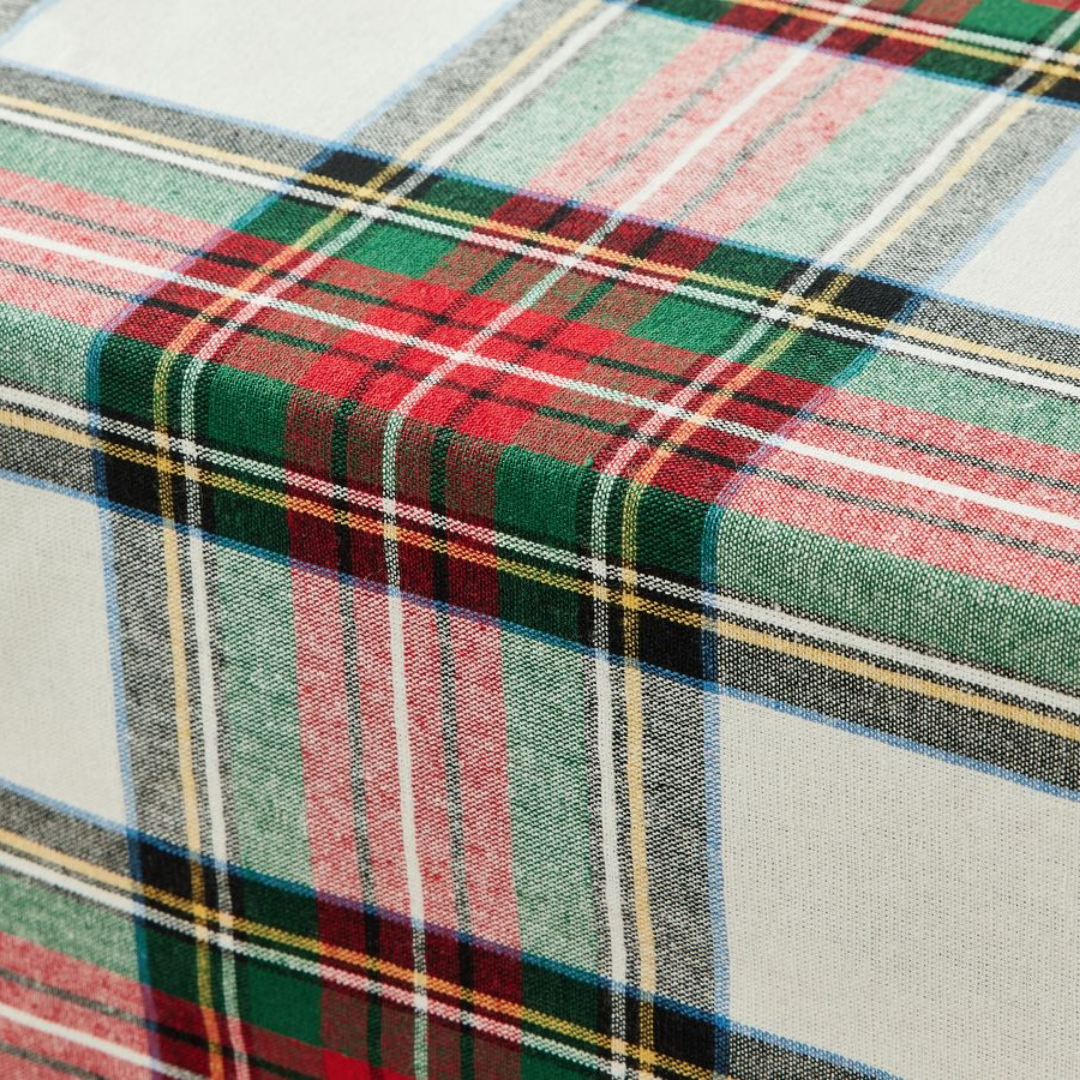 Tartan Plaid Tablecloth White 