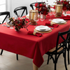 Genoa Woven Linen Stain Resistant Table Cloth Red