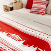 Winter House 100% Cotton Double Duvet Cover Set 200x220 cm Red