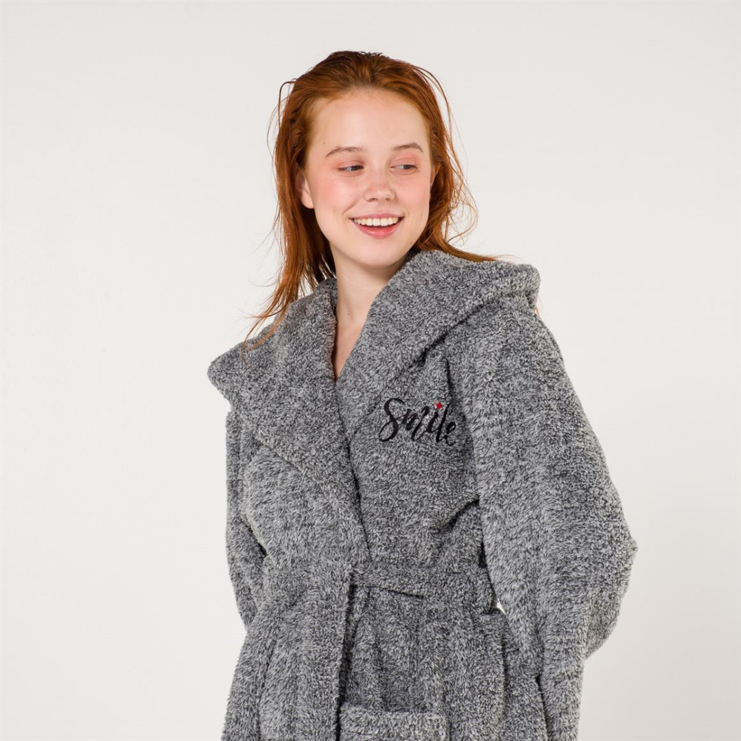 Unisex Fleece Welsoft Dressing Gown Gray