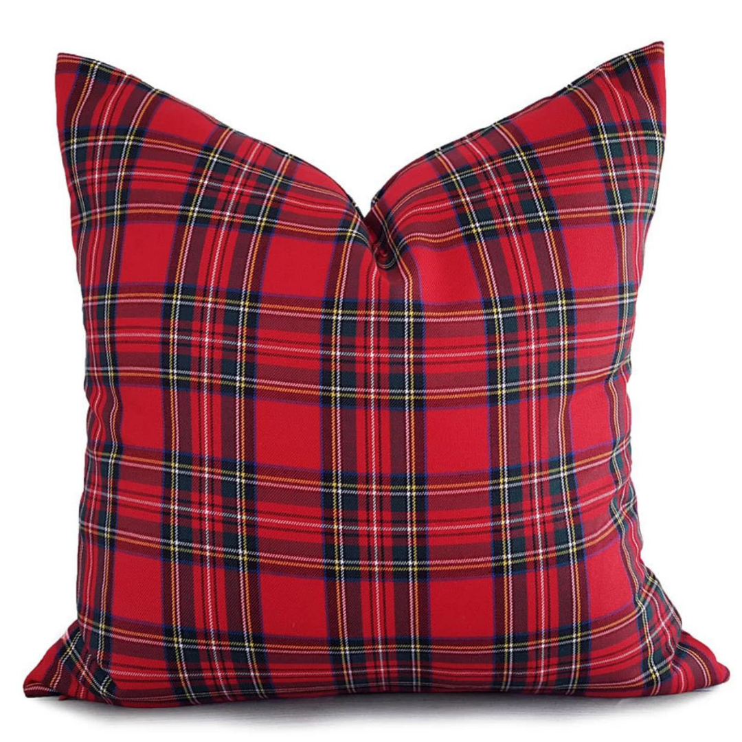 Tartan Plaid Cushion Cover 45x45 cm Red