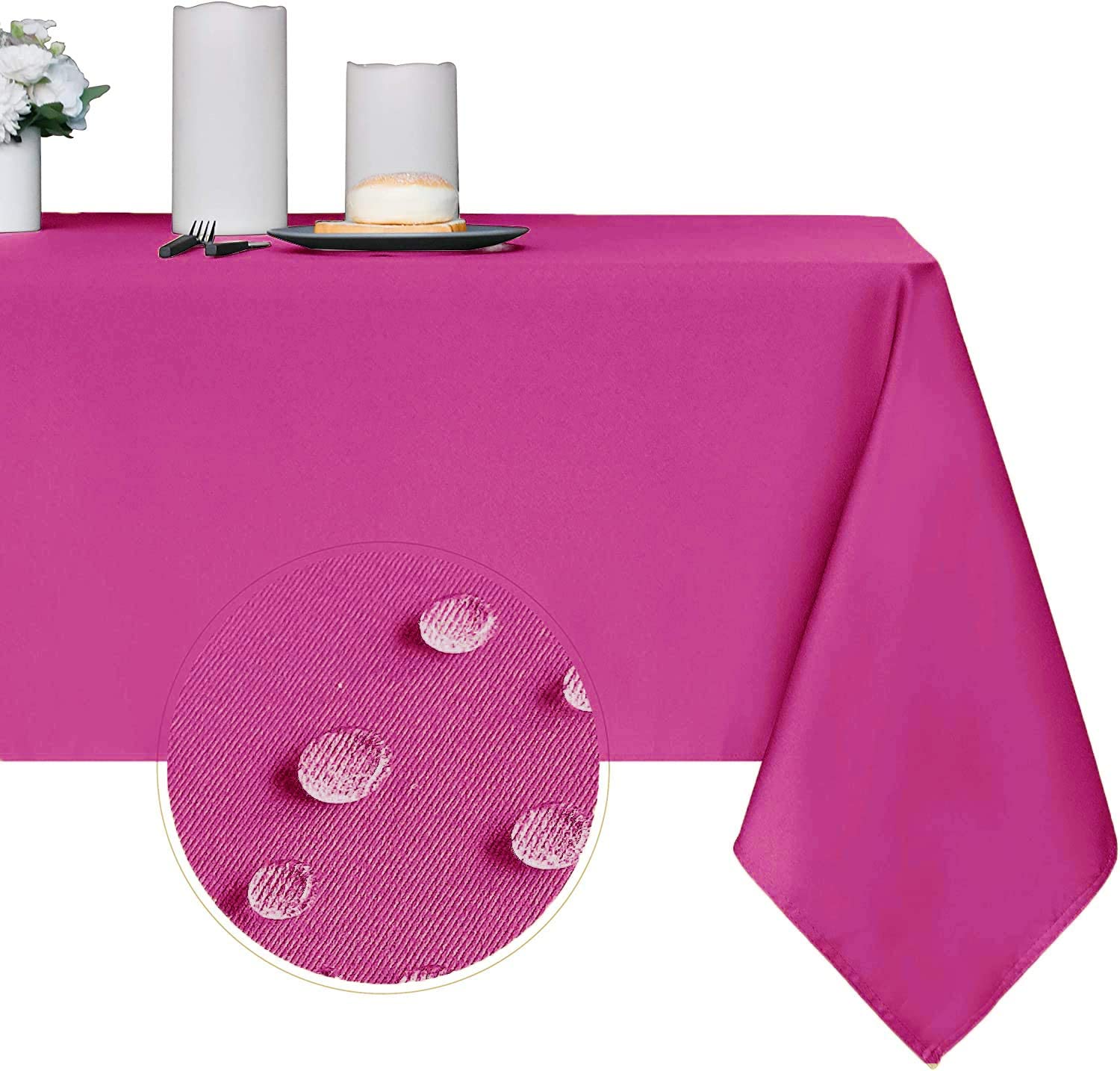 Genoa Woven Linen Stain Resistant Table Linen Fuchsia