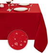 Genoa Woven Linen Stain Resistant Table Cloth Red