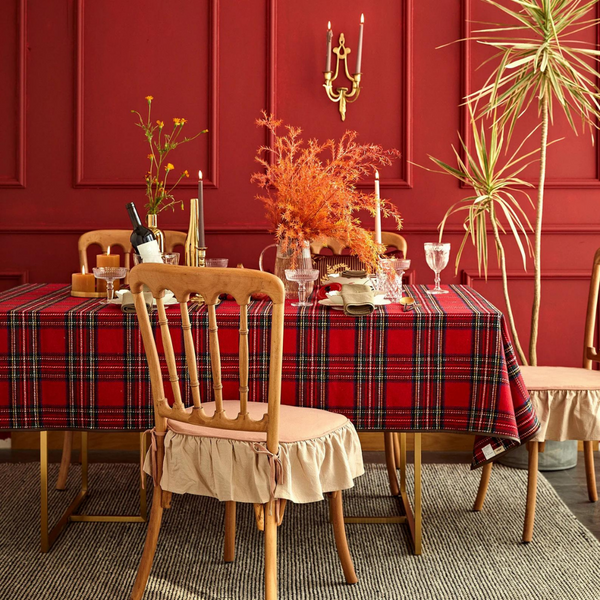 Tartan Plaid Tablecloth Red 