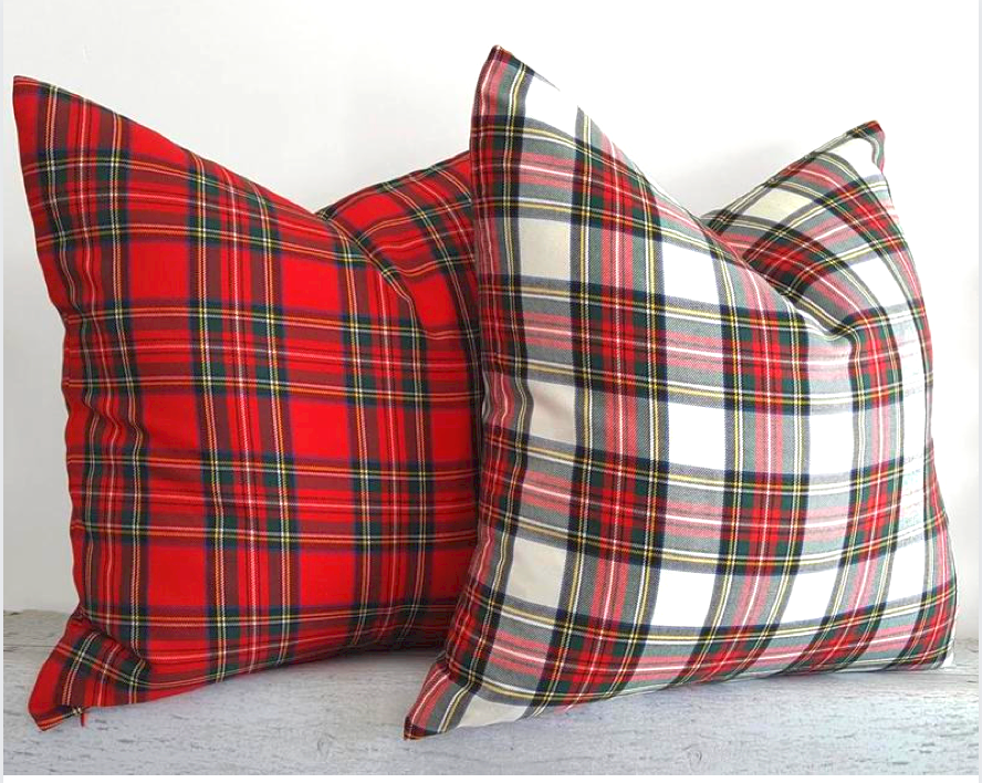 Tartan Plaid Cushion Cover 45x45 cm Red