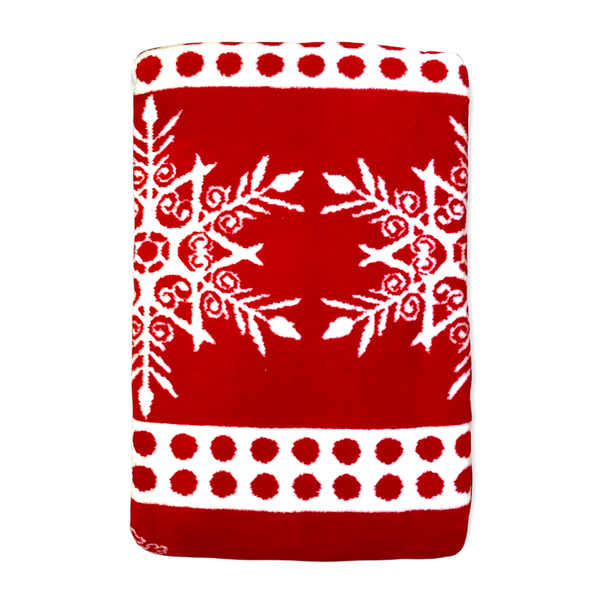 Snowflakes Cotton TV Blanket Red - White