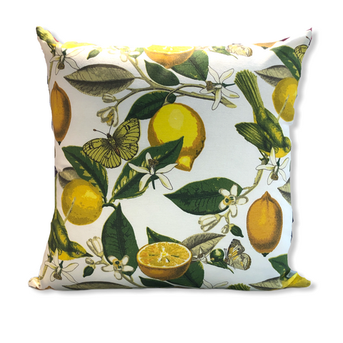 Lemon Woven Linen Cushion Cover 45x45 cm